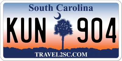 SC license plate KUN904