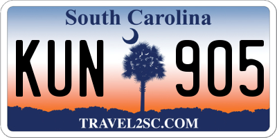 SC license plate KUN905