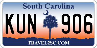 SC license plate KUN906