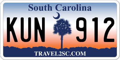 SC license plate KUN912
