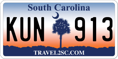 SC license plate KUN913