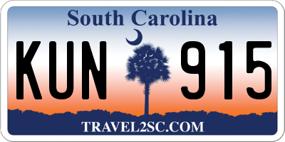 SC license plate KUN915