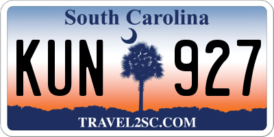 SC license plate KUN927