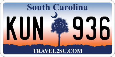 SC license plate KUN936
