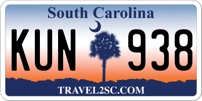 SC license plate KUN938