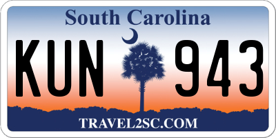 SC license plate KUN943