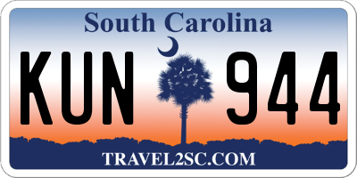SC license plate KUN944