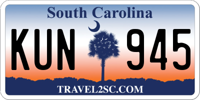 SC license plate KUN945