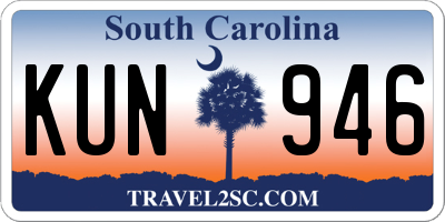 SC license plate KUN946