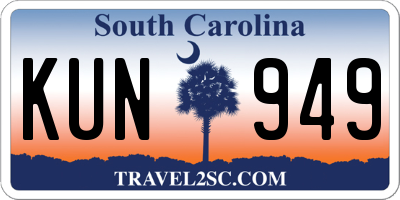 SC license plate KUN949