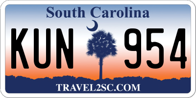 SC license plate KUN954