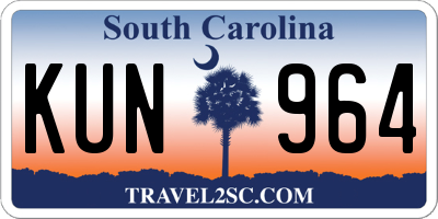 SC license plate KUN964