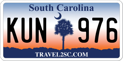 SC license plate KUN976