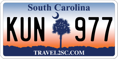 SC license plate KUN977