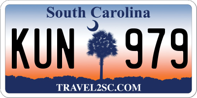 SC license plate KUN979