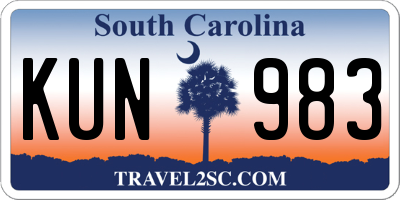 SC license plate KUN983