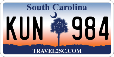 SC license plate KUN984