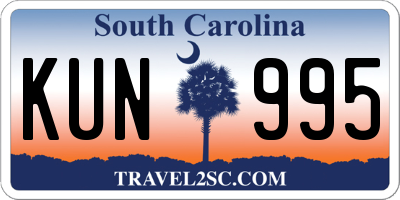 SC license plate KUN995