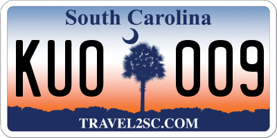SC license plate KUO009