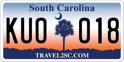 SC license plate KUO018