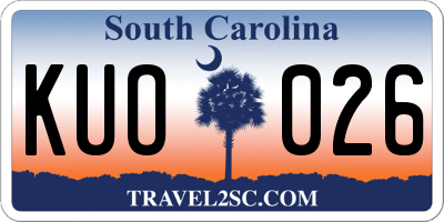 SC license plate KUO026