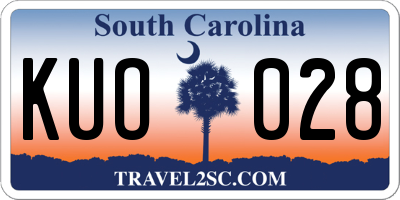 SC license plate KUO028