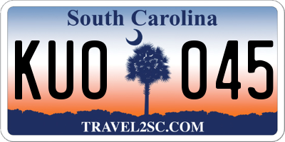 SC license plate KUO045