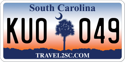 SC license plate KUO049