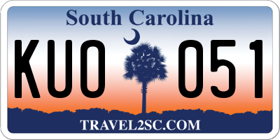 SC license plate KUO051