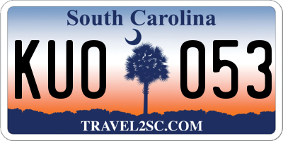 SC license plate KUO053
