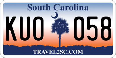 SC license plate KUO058
