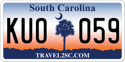 SC license plate KUO059