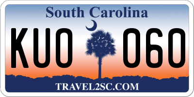 SC license plate KUO060