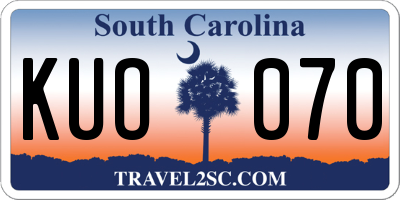 SC license plate KUO070