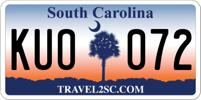 SC license plate KUO072