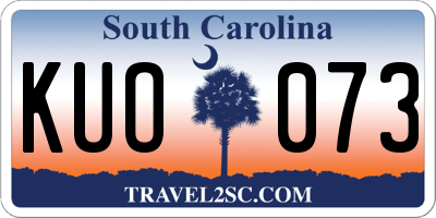 SC license plate KUO073