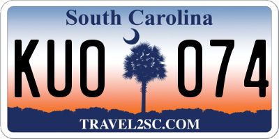 SC license plate KUO074