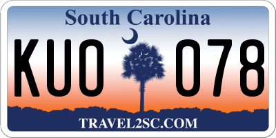 SC license plate KUO078