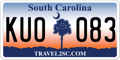 SC license plate KUO083