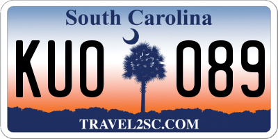 SC license plate KUO089