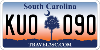 SC license plate KUO090