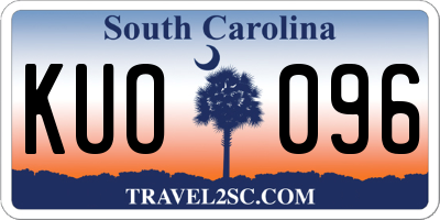 SC license plate KUO096