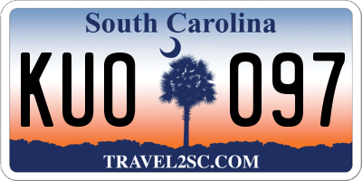 SC license plate KUO097