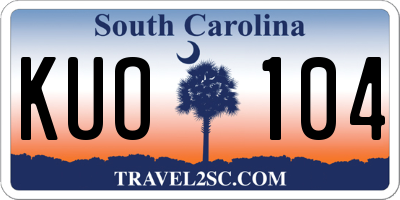 SC license plate KUO104
