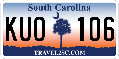SC license plate KUO106