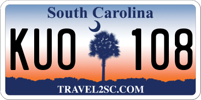 SC license plate KUO108