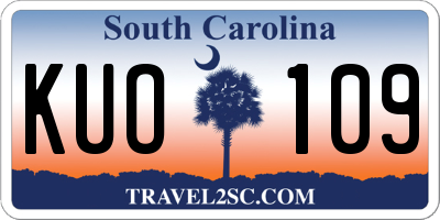 SC license plate KUO109