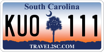 SC license plate KUO111