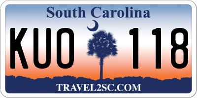 SC license plate KUO118