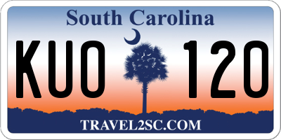 SC license plate KUO120